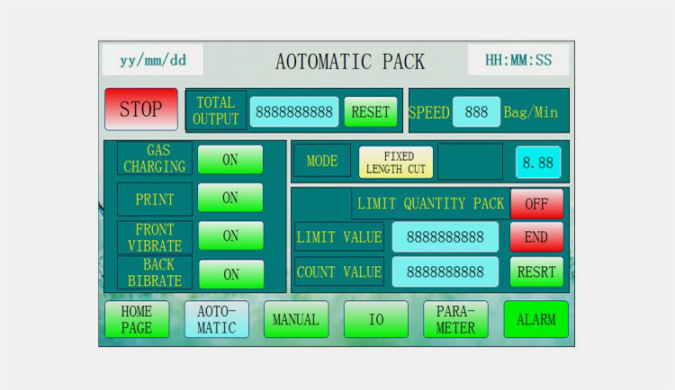 Parameters-selecting-screen