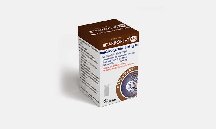 Carboplatin solution vial