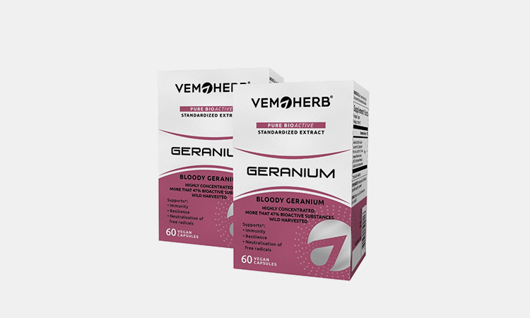 Geranie, 2 x 60 Kapseln PROMO-Packung I VemoHerb®