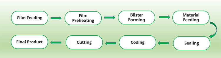 Working Step Of A Blister Packaging Machine